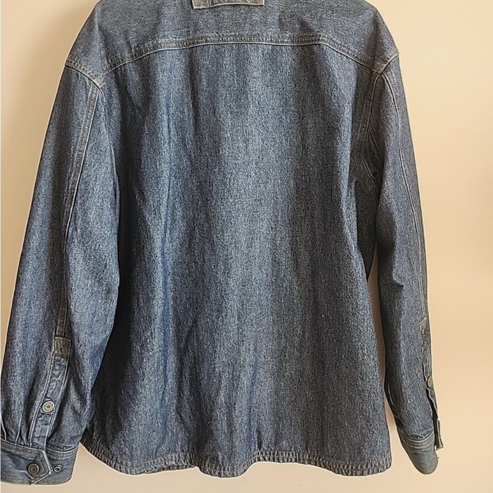 Duluth Trading Co. Chore Jacket Mens L Blue Denim Button Up Fleece Lined - Picture 6 of 7